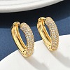 Brass Micro Pave Clear Cubic Zirconia Hoop Earrings EJEW-C182-07F-G-1