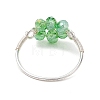 7Pcs 7 Styles Flower Glass Beads Finger Rings RJEW-JR00710-01-5
