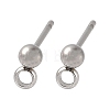 304 Stainless Steel Ball Post Stud Earring Findings X-STAS-Z035-01P-G-2
