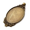 Vintage Tibetan Style Alloy Carved Rose Large Pendant Cabochon Settings TIBEP-M018-99AB-NF-2