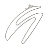 Rhodium Plated 925 Sterling Silver Wheat Chains Necklace for Women STER-I021-02A-P-4