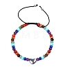 Natural Mixed Gemstone Braided Bead Bracelets for Women PW-WGAE96F-01-1