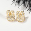 Brass Micro Pave Cubic Zirconia Stud Earrings EJEW-Z091-04G-U-5