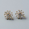 Brass Pave Clear Cubic Zirconia Stud Earrings Finding FIND-WH0152-97-1