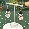 Christmas Handmade Lampwork Dangle Earrings EJEW-JE07516-02-1