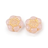 Baking Paint and Golden Metal Enlaced Glass Beads DGLA-T004-10G-2