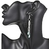 Natural Mixed Stone Flat Round Dangle Earrings EJEW-JE06812-2