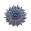 Sunflower Alloy Rhinestone Brooches for Backpack Clothes JEWB-M070-03AG-1