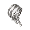 Alloy Bowknot Wide Open Cuff Rings for Women RJEW-S412-08B-3