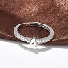 S925 Sterling Silver Adjustable Letter Rings for Women RJEW-M068-01P-A-4