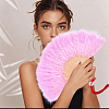 Plastic & Feather Folding Fan AJEW-WH20130-171B-6