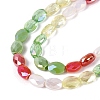 Electroplate Imitation Jade & Opaque & Transparent Glass Beads Strands EGLA-Q135-6x8MM-01C-4