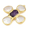 Natural Amethyst & Shell Pearl Big Pendants KK-H516-24G-01-2