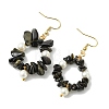 Natural Obsidian Beaded Dangle Earrings EJEW-JE07215-01-3