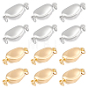 BENECREAT 12Pcs 2 Colors Oval Brass Box Clasps KK-BC0013-49-1