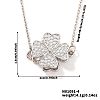Saint Patrick's Day Clover Brass Micro Pave Clear Cubic Zirconia Pendant Necklaces for Women UQ5497-2-2