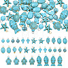 64Pcs 8 Styles 2 Colors Synthetic Turquoise Pendants PALLOY-SW00130-1