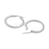 Circle Ring Rack Plating Brass Cubic Zirconia Hoop Earrings for Women EJEW-K245-18P-2