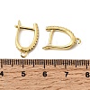 Brass Micro Pave Clear Cubic Zirconia Hoop Earring Finding KK-Z154-08G-3