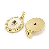 Brass with Cubic Zirconia with Sea Shell Pendant KK-Q820-19G-2