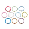 10Pcs 10 Colors Glass Bead Finger Rings RJEW-MZ00033-2