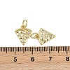 Brass Micro Pave Clear Cubic Zirconia Charms KK-A269-35G-3
