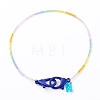 Rainbow Personalized Electroplate Glass Beaded Necklaces NJEW-JN03410-2