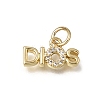 Brass Micro Pave Clear Cubic Zirconia Pendants KK-C262-47G-1