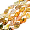 Dyed Natural Agate Beads Strands G-U029-I01-2