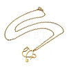 304 Stainless Steel Heart Shaped Stethoscope Pendant Necklaces for Women NJEW-B158-03G-2