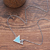 304 Stainless Steel Mustard Seed Faith Mountain Pendant Necklaces with Synthetic Turquoise for Women WG2DB0E-01-1