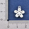 Brass Micro Pave Clear Cubic Zirconia Charms KK-D265-02S-3