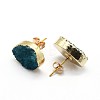 Natural Druzy Quartz Stud Earrings EJEW-P164-B02-2