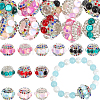 12Pcs 12 Colors Sparkling Acrylic Rhinestone Round Beads OACR-PA0002-12-1
