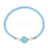 Glass Seed Bead & Natural/ Synthetic Gemstone Stretch Bracelets for Women BJEW-MZ00310-3