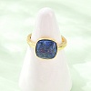 Natural Lapis Lazuli Finger Rings with Brass Findings G-H353-04G-02-2