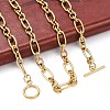 Ion Plating(IP) 304 Stainless Steel Figaro Chain Necklaces NJEW-O124-03G-3