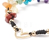 Natural Mixed Stone & Freshwater Pearl Braided Bead Bracelets BJEW-JB08720-04-5
