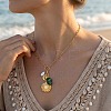 304 Stainless Steel & Resin & Plastic Pearl Pendant Necklaces WG9698C-01-4