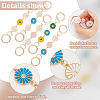 5Pcs 5 Colors Sunflower Alloy Enamel Link Purse Strap Extenders FIND-WR0009-35-4