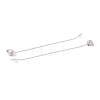 Flower with Plastic Pearl Long Dangle Stud Earrings EJEW-A067-08P-3