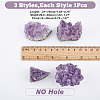 4Pcs 4 Style Natural Amethyst Clusters Ornaments G-FH0002-04-2