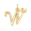 Brass Micro Pave Clear Cubic Zirconia Pendants CU-CBA7939-01W-G-1