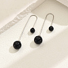 Stainless Steel Round Dangle Earrings ZA6944-2