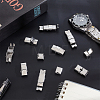 20 Sets Smooth Surface 201 Stainless Steel Watch Band Clasps STAS-DC0011-59-6