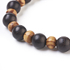 Natural Sandalwood Stretch Bracelets BJEW-JB03828-03-2