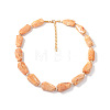 Resin Nuggets Beaded Necklaces with Alloy End Chains for Women WG10149-02-1