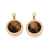 Natural Tiger Eye Pendants KK-N287-21G-1