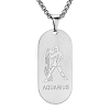 Stainless Ssteel Box Chain Oval with Constellation Pendant Necklaces for Men and Women PW-WG1F1EC-06-1