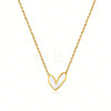 Heart Stainless Steel & Natural Shell Pendant Necklaces & Stud Earrings Sets FS-WG4CC15-02-4